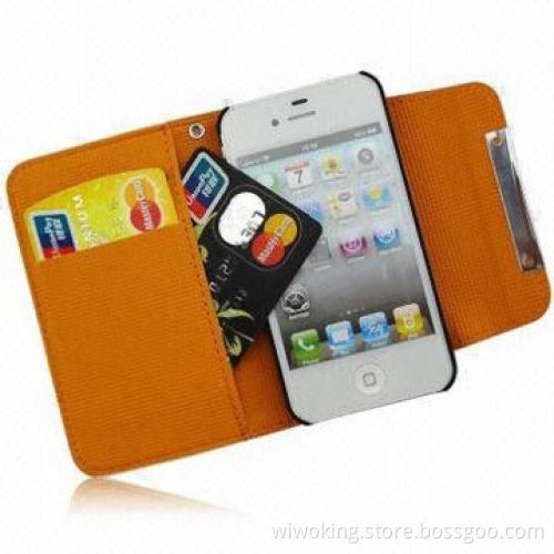 Leather Wallet Case for iPhone 4/4S, 5, Available in Various Colors